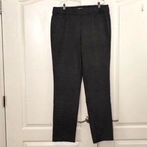 Liz Claiborne black and white plaid stretch work pants 12 Tall, 32" inseam